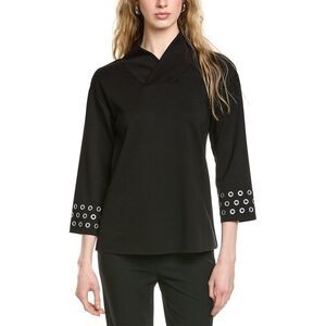 Joseph Ribkoff Womens  Grommet Sleeves Top, Black